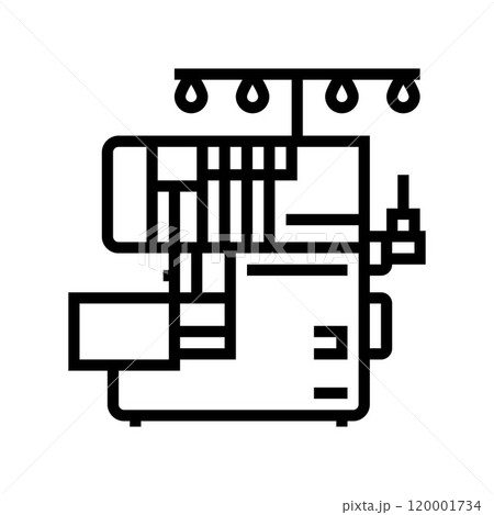 serger machine dressmaking fashion line icon vector illustration 120001734