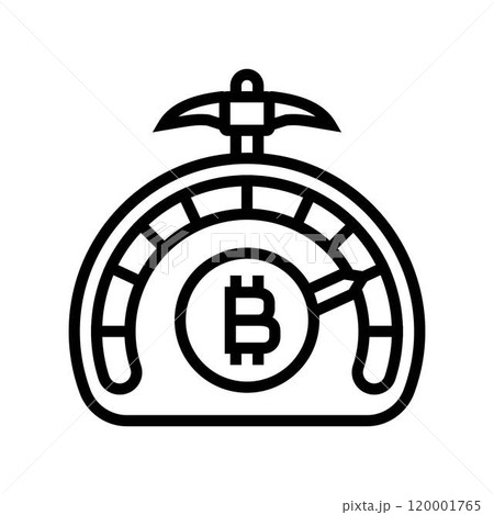 difficulty cryptocurrency mining line icon vector illustration 120001765