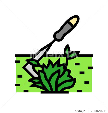 weeding garden maintenance color icon vector illustration weeding garden maintenance color icon vector illustration 120002024