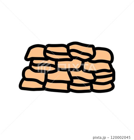 sandbags disaster color icon vector illustration 120002045