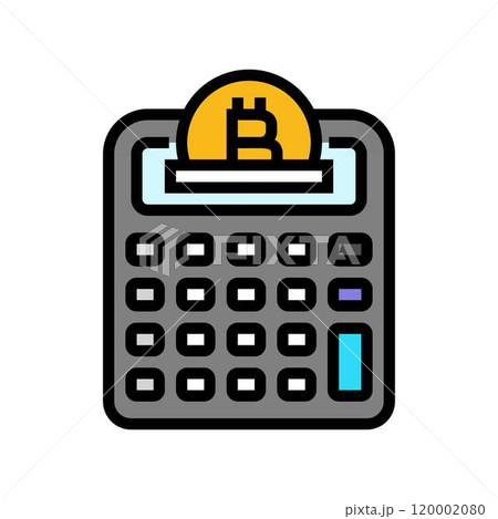 calculator cryptocurrency mining color icon vector illustration 120002080