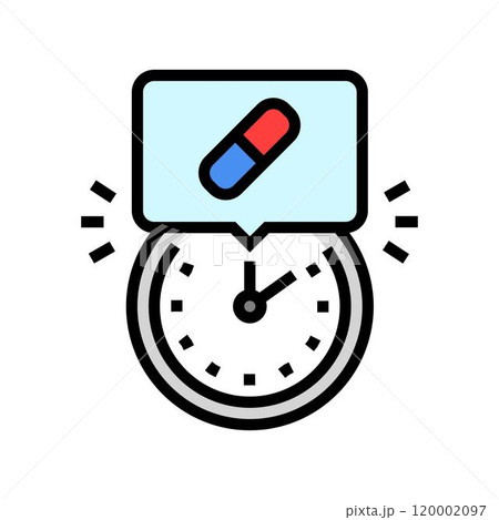 medication schedule cancer treatment color icon vector illustration medication schedule cancer treatment color icon vector illustration 120002097