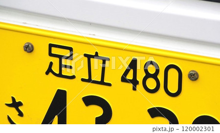 足立ナンバー　軽自動車のナンバープレート 120002301
