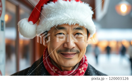 サンタハットを被った/日本人男性 サンタハットを被った/日本人男性 120003126