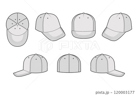 Set of Trucker Baseball Cap Hat with mesh. Summer Head Fashion accessory clothing technical illustration Vector headgear Set of Trucker Baseball Cap Hat with mesh. Summer Head Fashion accessory clothing technical illustration Vector headgear 120003177