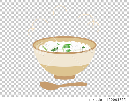 Illustration of Nanakusa-gayu with spoon 120003835