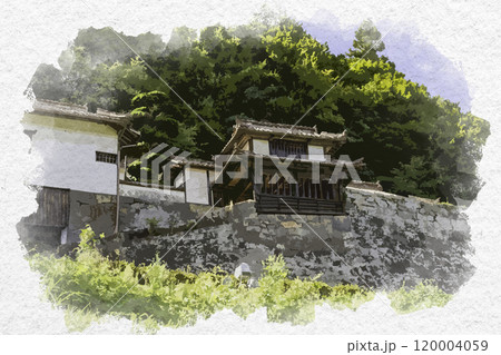 水彩画風　吹屋ふるさと村　広兼邸　岡山県高梁市 120004059