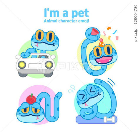 Eulsa Year Blue Snake's Sea Snake Character Emoji 120004786