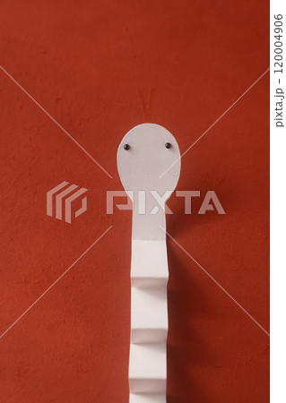 年賀2025・巳年　ペーパークラフトの白へび 120004906