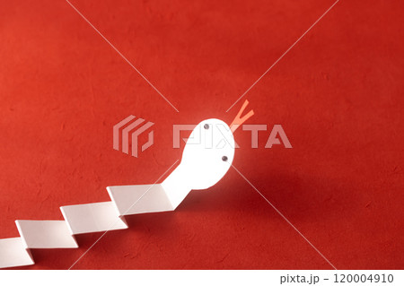 年賀2025・巳年 ペーパークラフトの白へび 年賀2025・巳年 ペーパークラフトの白へび 120004910