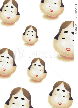 たくさんのおたふくの背景素材 たくさんのおたふくの背景素材 120005561
