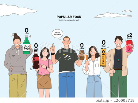 people showing zero-calorie drinks and food 120005719