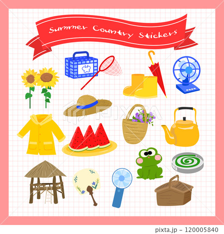 Summer Area Object Sticker Illustration 120005840