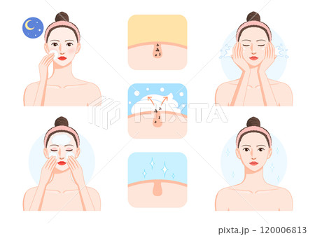 Woman taking care of healthy skin 120006813
