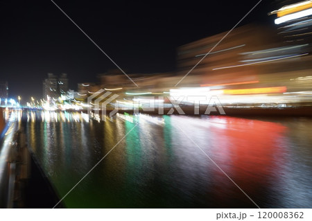 Impressionistic motion blur boat ride Impressionistic motion blur boat ride 120008362