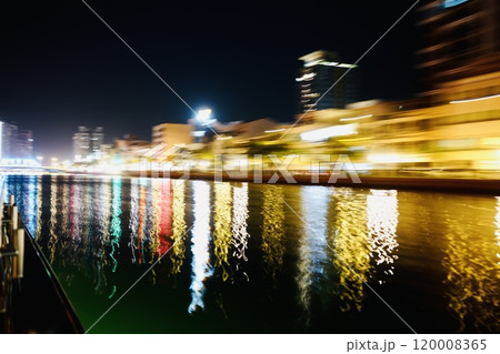 Impressionistic motion blur boat ride Impressionistic motion blur boat ride 120008365