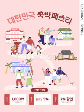 Promotional poster for a discount event showing people traveling Promotional poster for a discount event showing people traveling 120008725