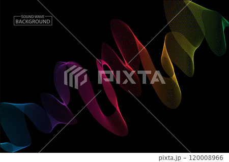 background abstract dynamic sound wave simple colorful banner illustration template 120008966