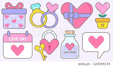 Cute Hand Drawn Global Love Day Elements 120009134