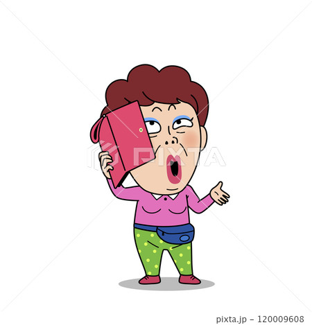 An emoticon expressing the state of a middle-aged woman An emoticon expressing the state of a middle-aged woman 120009608