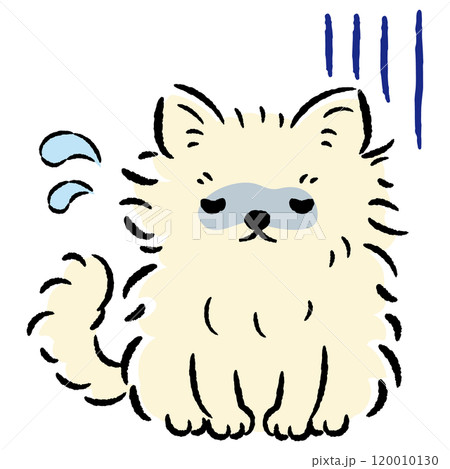 具合が悪くて困った表情の犬のイラスト 120010130