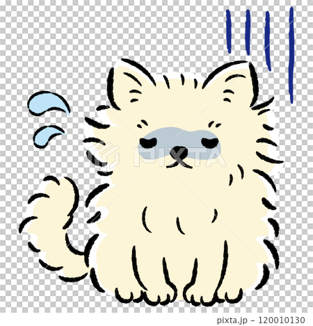 具合が悪くて困った表情の犬のイラスト 120010130