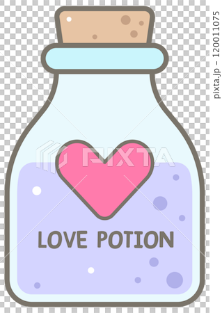 Cute Hand Drawn Valentines Day Bottle of Love Potion 120011075