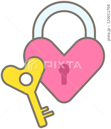 Cute Hand Drawn Global Love Day heart shaped key 120011708