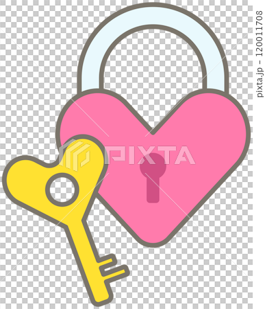 Cute Hand Drawn Global Love Day heart shaped key 120011708