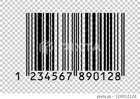 13桁の日本規格のバーコードのJANコードのダミー素材 - シンプルなサンプル用の画像のイラスト 13桁の日本規格のバーコードのJANコードのダミー素材 - シンプルなサンプル用の画像のイラスト 120012128