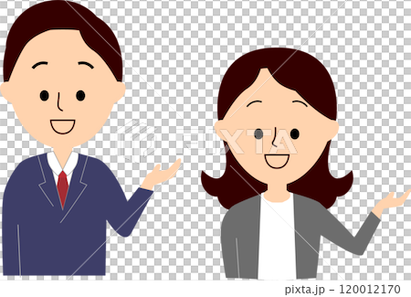 Men and women in suits to guide Men and women in suits to guide 120012170