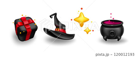 3d magic element icon. Yellow star and surprise 3d magic element icon. Yellow star and surprise 120012193