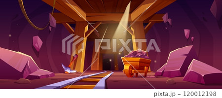 Underground coalmine interior Underground coalmine interior 120012198