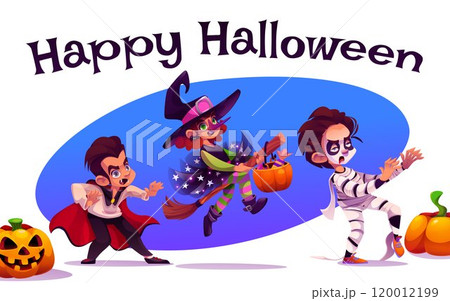 Kid in costume for Halloween party or carnival Kid in costume for Halloween party or carnival 120012199