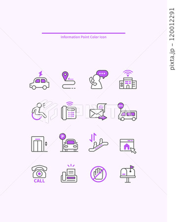 Various point color line icons Various point color line icons 120012291