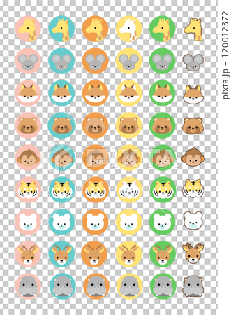 いろいろな動物のアイコンセット1 いろいろな動物のアイコンセット1 120012372