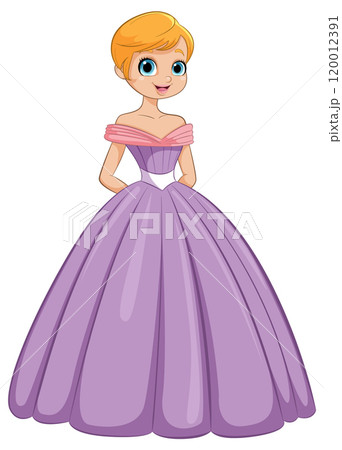 Elegant Girl in Purple Dress 120012391