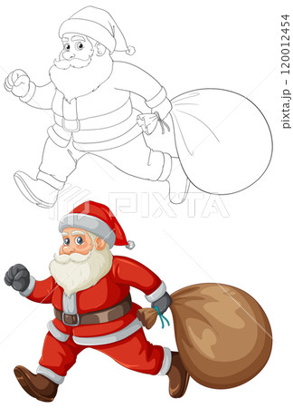 Santa Claus Running with Sack 120012454