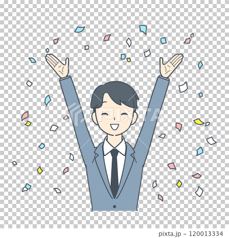 商人對五彩紙屑感到高興 120013334