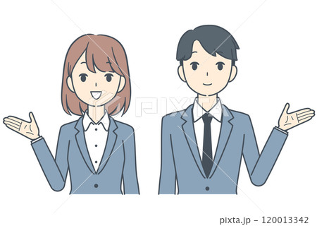 案内するビジネスマンとビジネスウーマン 120013342