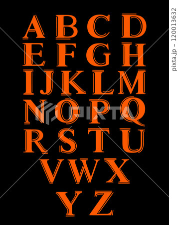 ABC alphabet poster design with colorful letters isolated on white background in modern flat style. 120013632
