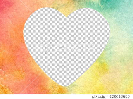 White heart on red, yellow and turquoise watercolor background, colors blending into each other. Hand painted illustration. Perfect for St Valentine day, love cards, posters, horizontal frame White heart on red, yellow and turquoise watercolor background, colors blending into each other. Hand painted illustration. Perfect for St Valentine day, love cards, posters, horizontal frame 120013699
