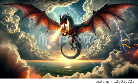 ドラゴンの襲来のイラスト素材 [120013728] - PIXTA