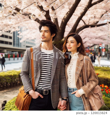 春の時期、観光を楽しむ人 春の時期、観光を楽しむ人 120013824