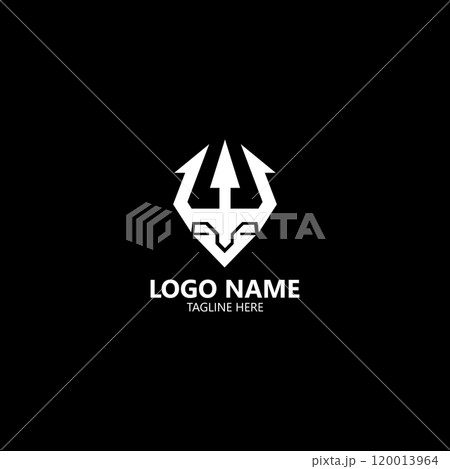 trident deer head logo design vector 120013964