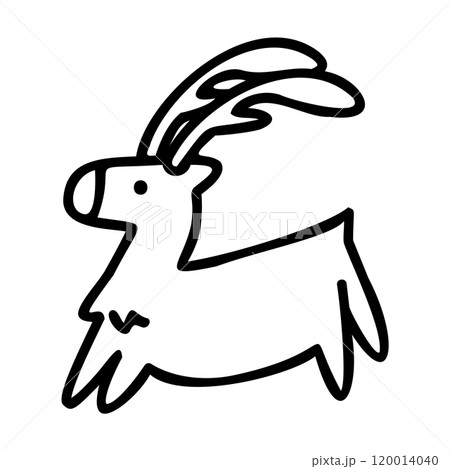 トナカイの手書き風アイコン。 120014040