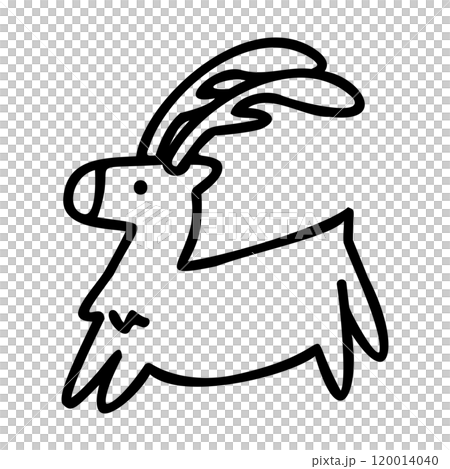 トナカイの手書き風アイコン。 120014040