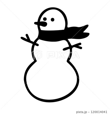 雪だるまの手書き風アイコン。 雪だるまの手書き風アイコン。 120014041