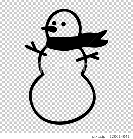 雪だるまの手書き風アイコン。 雪だるまの手書き風アイコン。 120014041