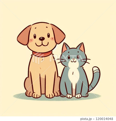 模範的な犬と猫のイメージ 120014048
